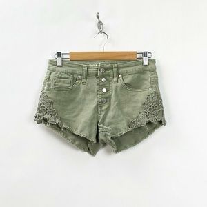 Mossimo Olive Green Button Fly High Rise Short